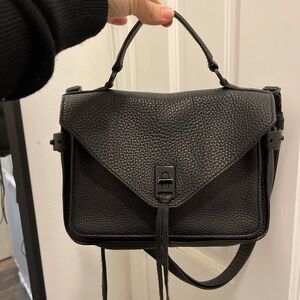 Rebecca minkoff black shoulder top handle leather handbag